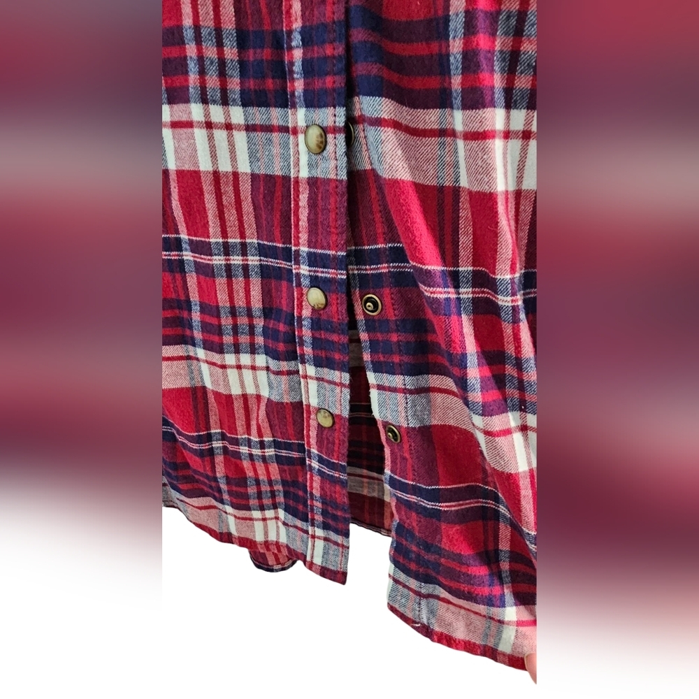 Jach's Girlfriend - Long Sleeve Plaid Snap Button Down Collared Cowgirl Vibe - Picture 4 of 8